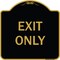 Signmission Designer Series Sign-Exit Only, Black & Gold Heavy-Gauge Aluminum, 18" H, 18" L, BG-1818-9844 A-DES-BG-1818-9844 - alternate 1